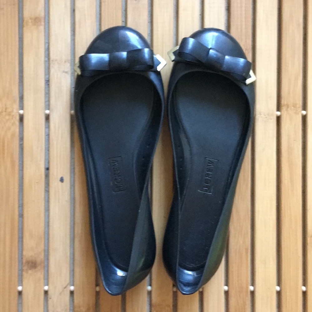 Jcrew rubber rain ballet flats sz 7